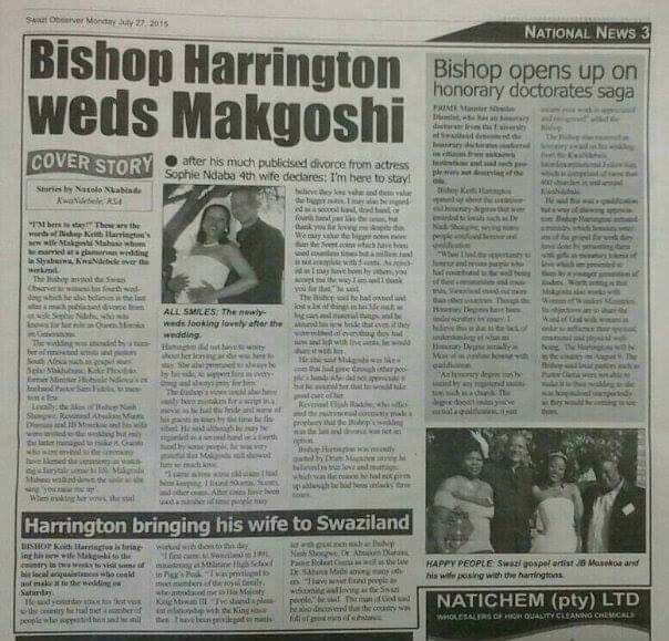 Bishop Harrington Weds Makgoshi