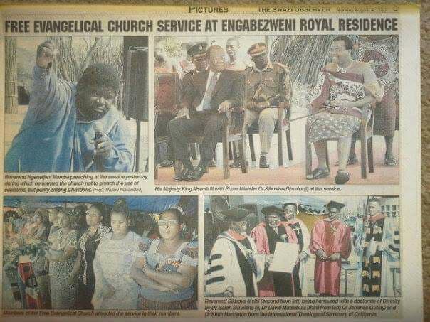 Free Evangelical Church Service at Ngabezweni Royal Residence