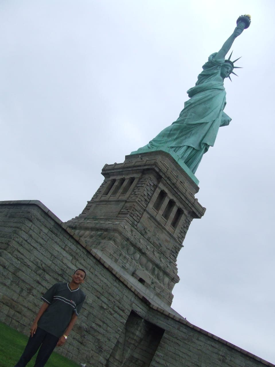 Bishop Harrington at the Statue of Liberty