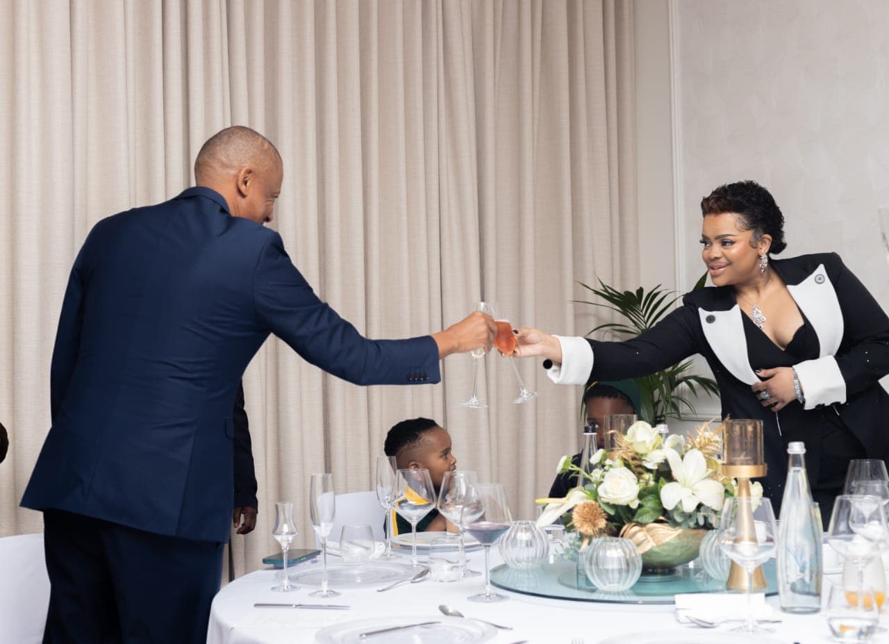 Dr. Keith Clint Harrington sharing a birthday toast with the Principal Princess